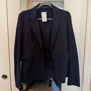 NWT Amanda & Chelsea Navy Blazer with Subtle Pattern